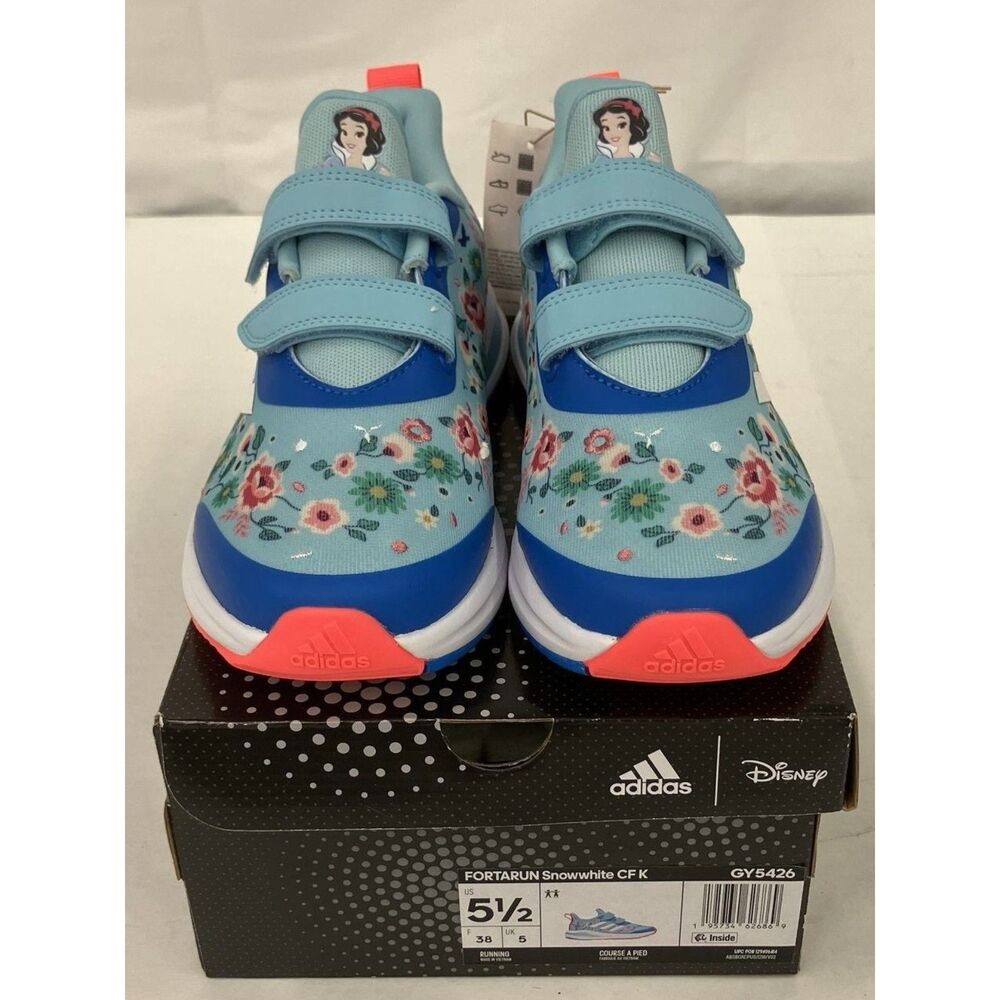 Unisex Kids adidas Fortarun Snowwhite CF K Blue Running Size 5.5